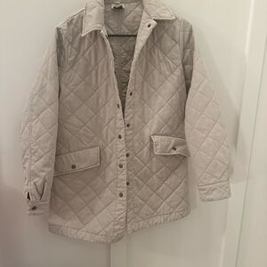 Joie Quilted Jacket - Cream/light grey